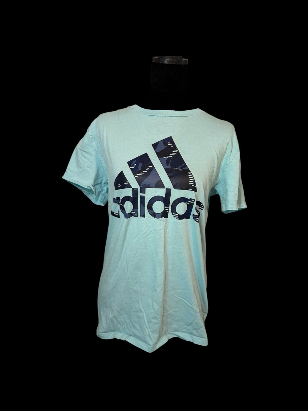 adidas Mint Green Short Sleeve Tee with Navy Graphic